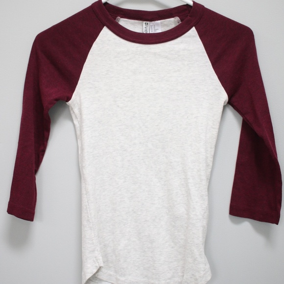 maroon baseball tee